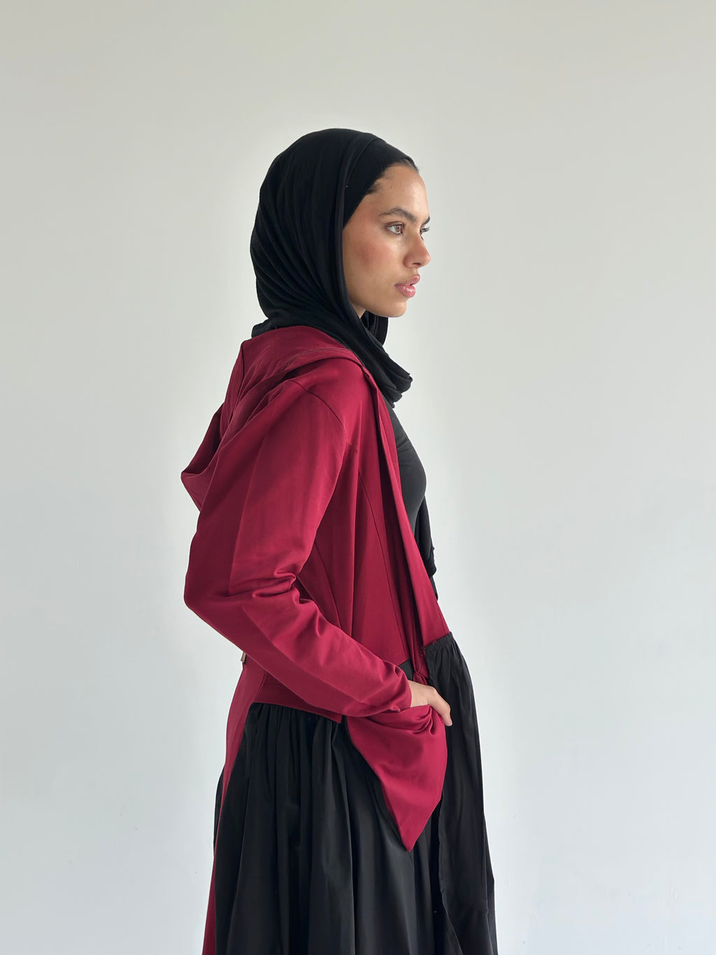 Burgundy X Black Groovy Cardigan