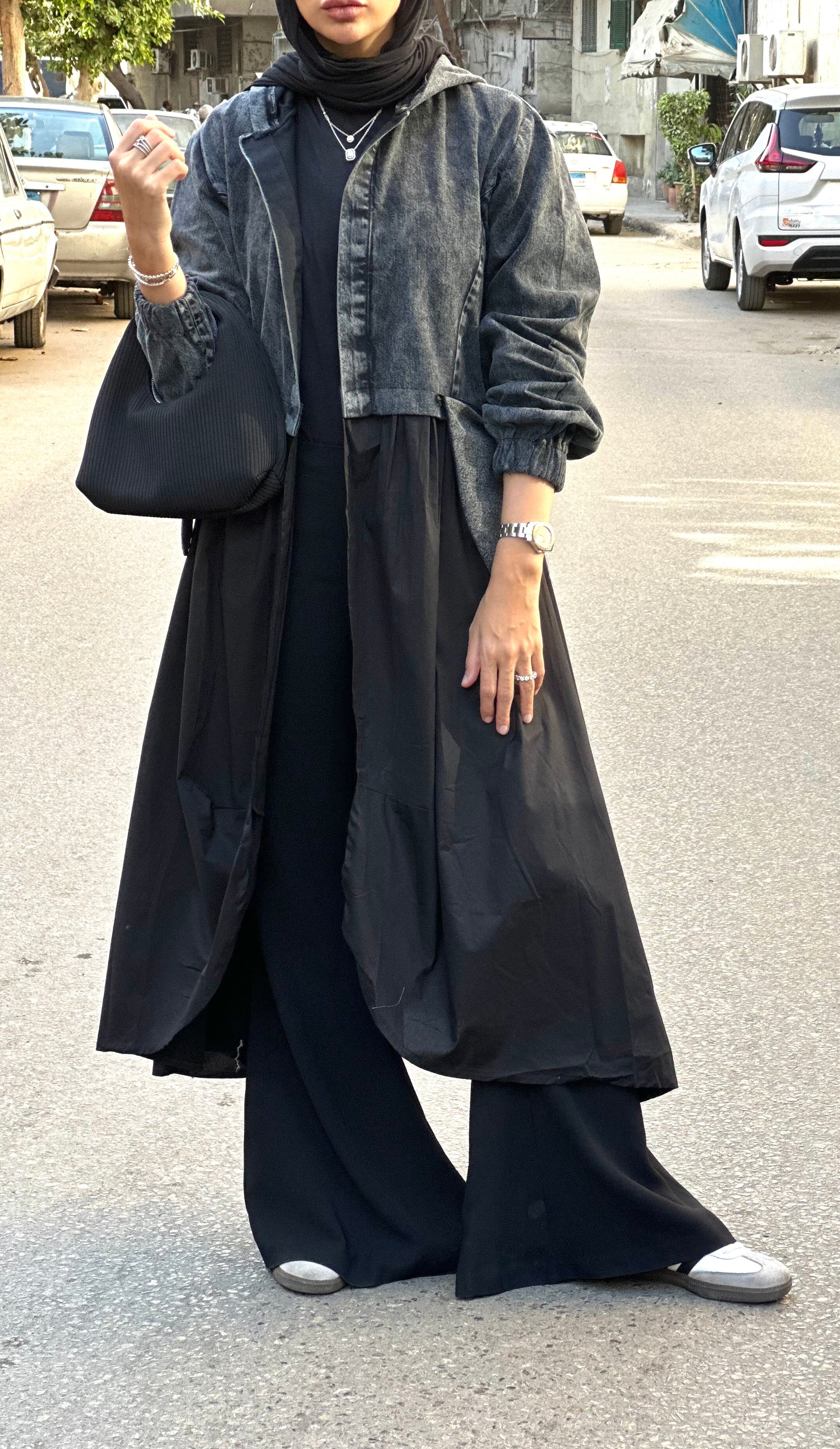 Denim Groovy Cardigan In Black