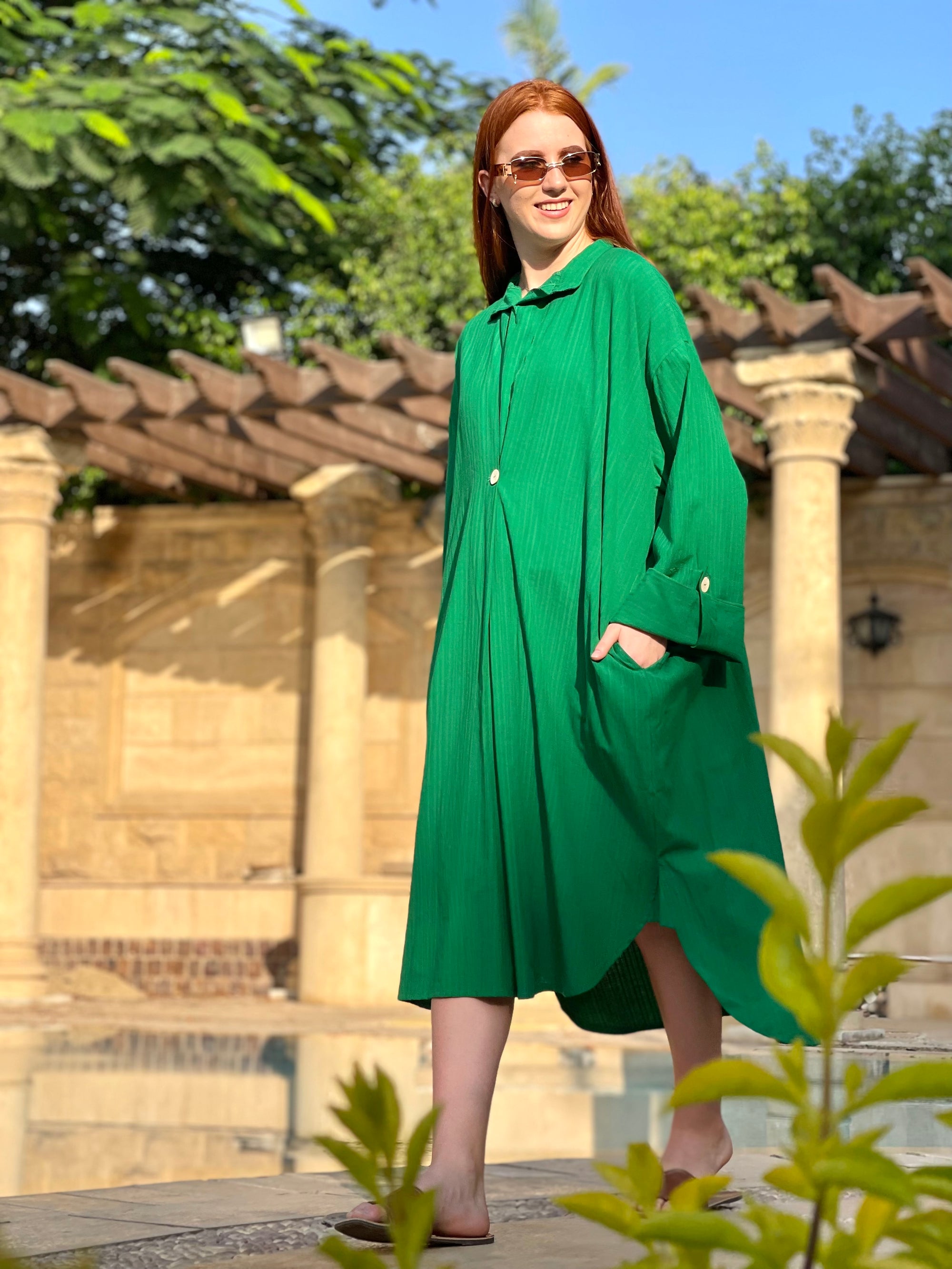 Green Shirt Dress