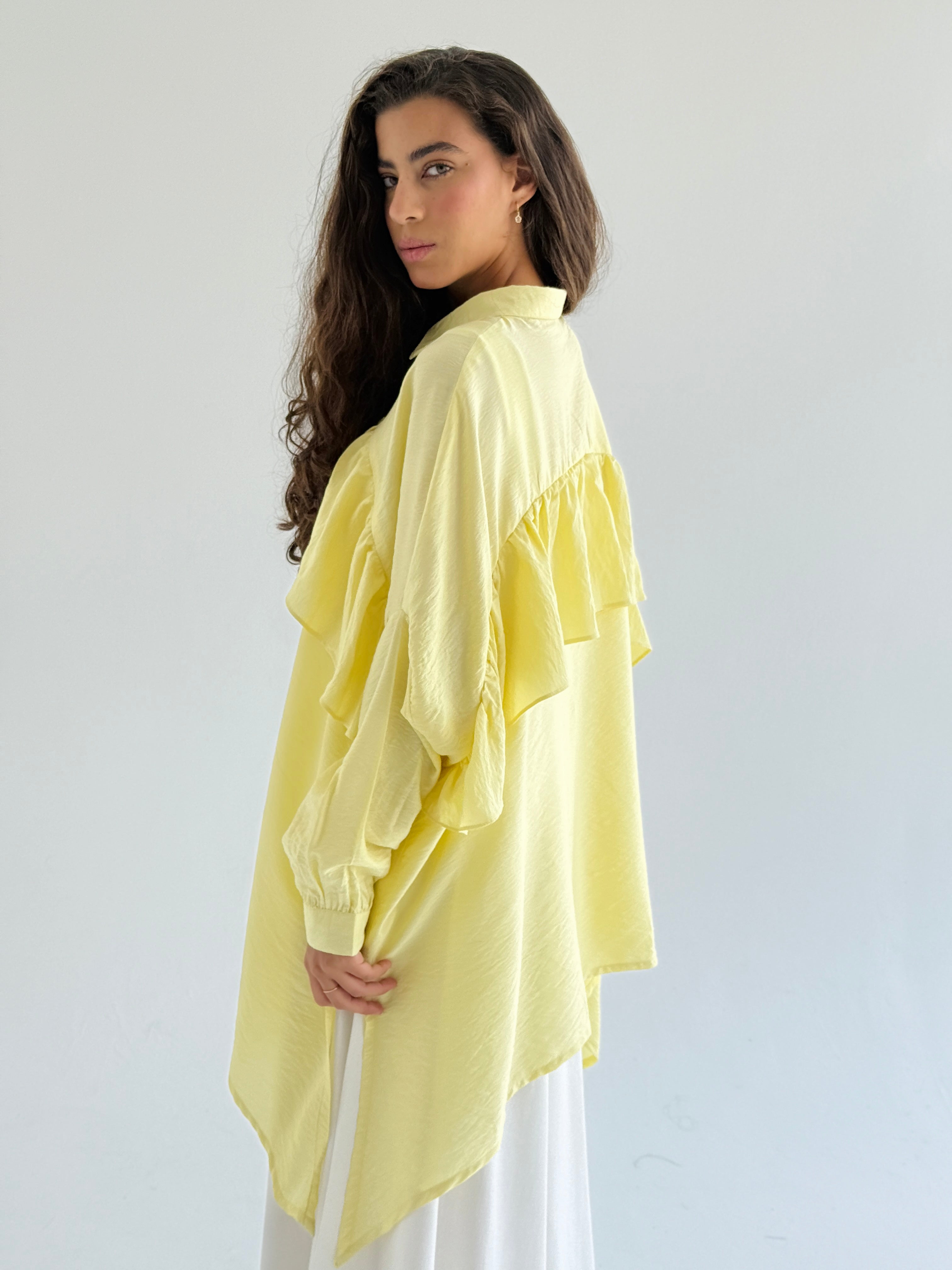 Yellow Ruffled Shirt