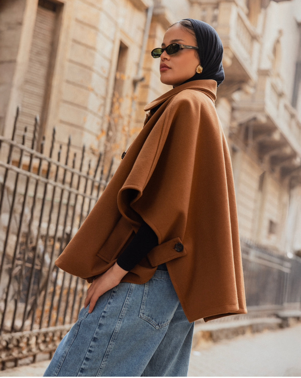 Camel Wool Slit Vest