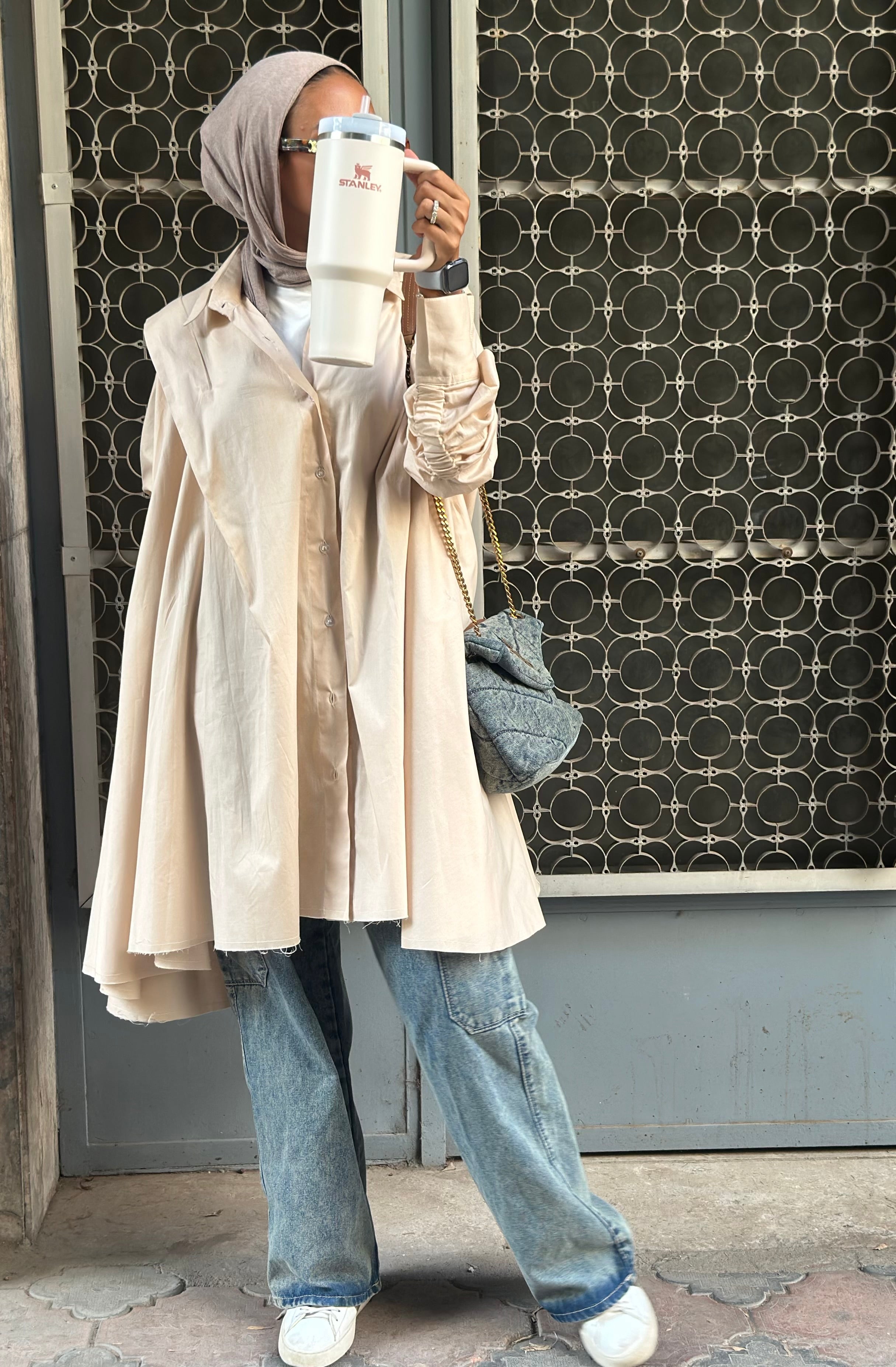 beige extra fabric shirt