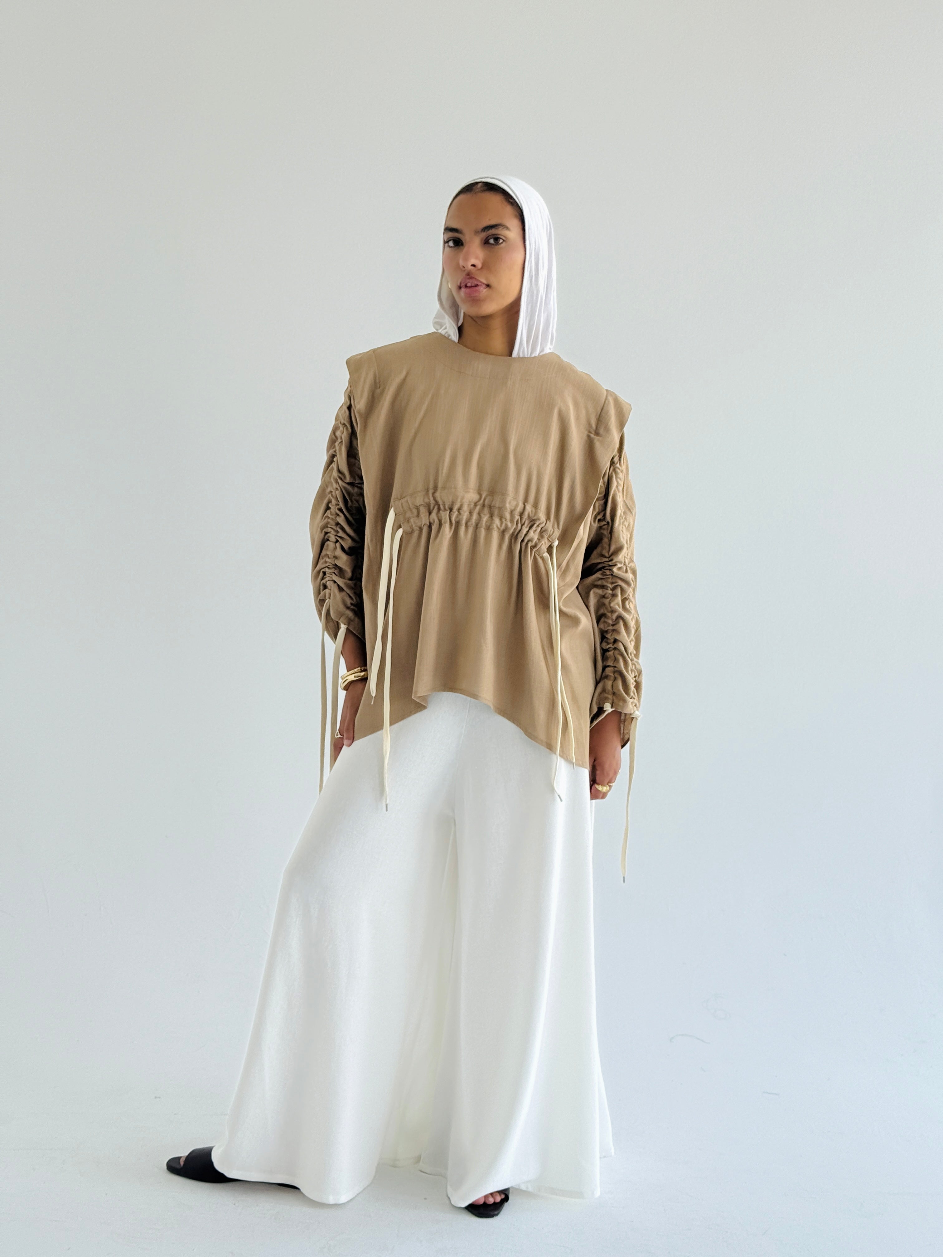 Cafe  Double Drawstring Top