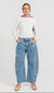 Blue Denim Barrel Pants