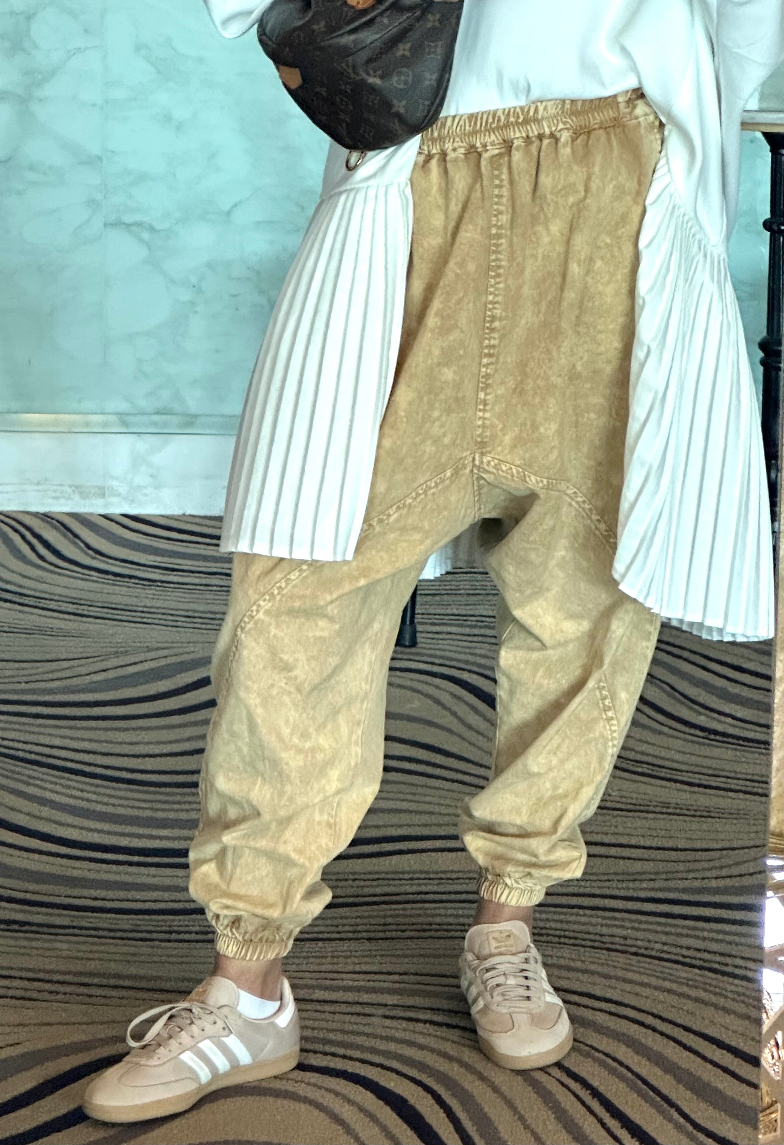 Beige Harem Denim Pants