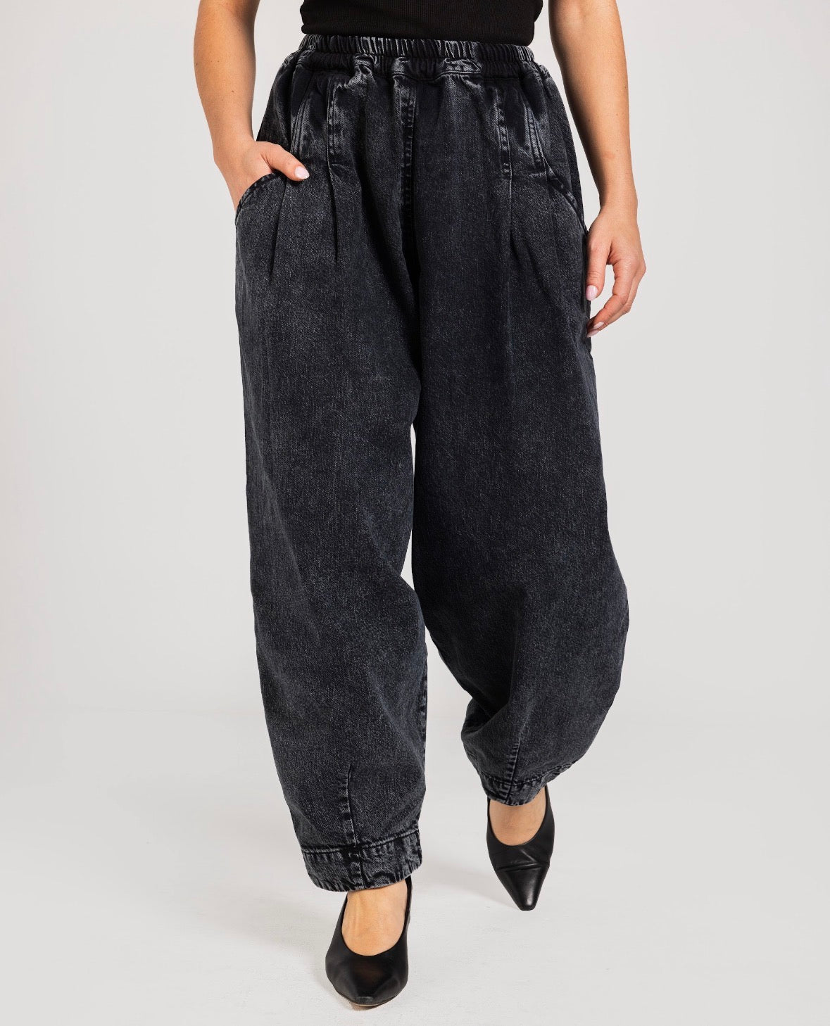 Washed Black Slouchy Everyday Denim Pants