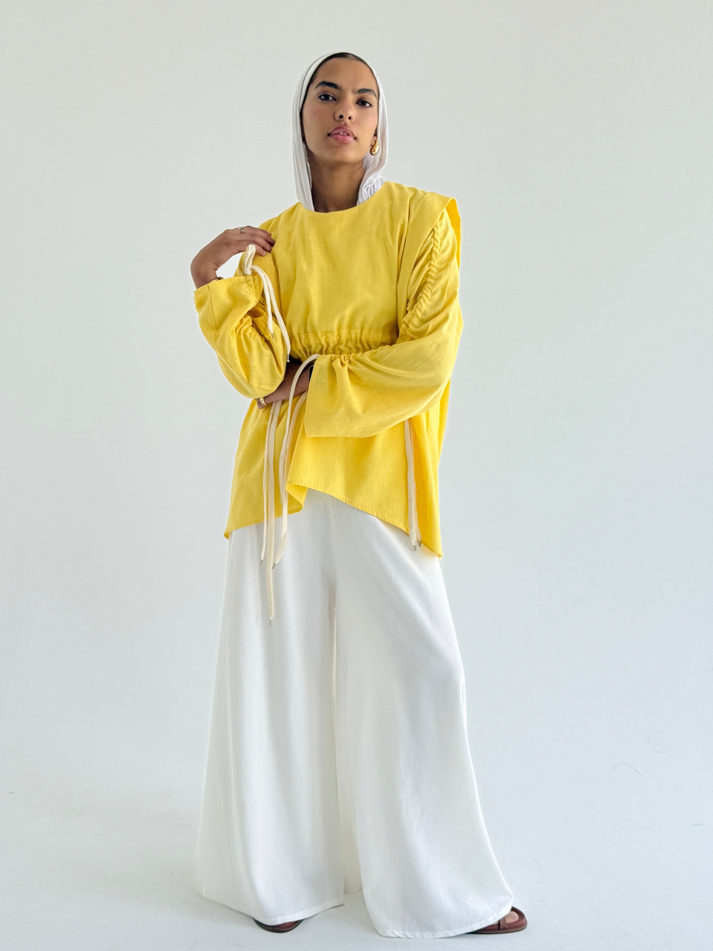 Yellow Double Drawstring Top