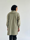 Olive High Low Taftan Shirt