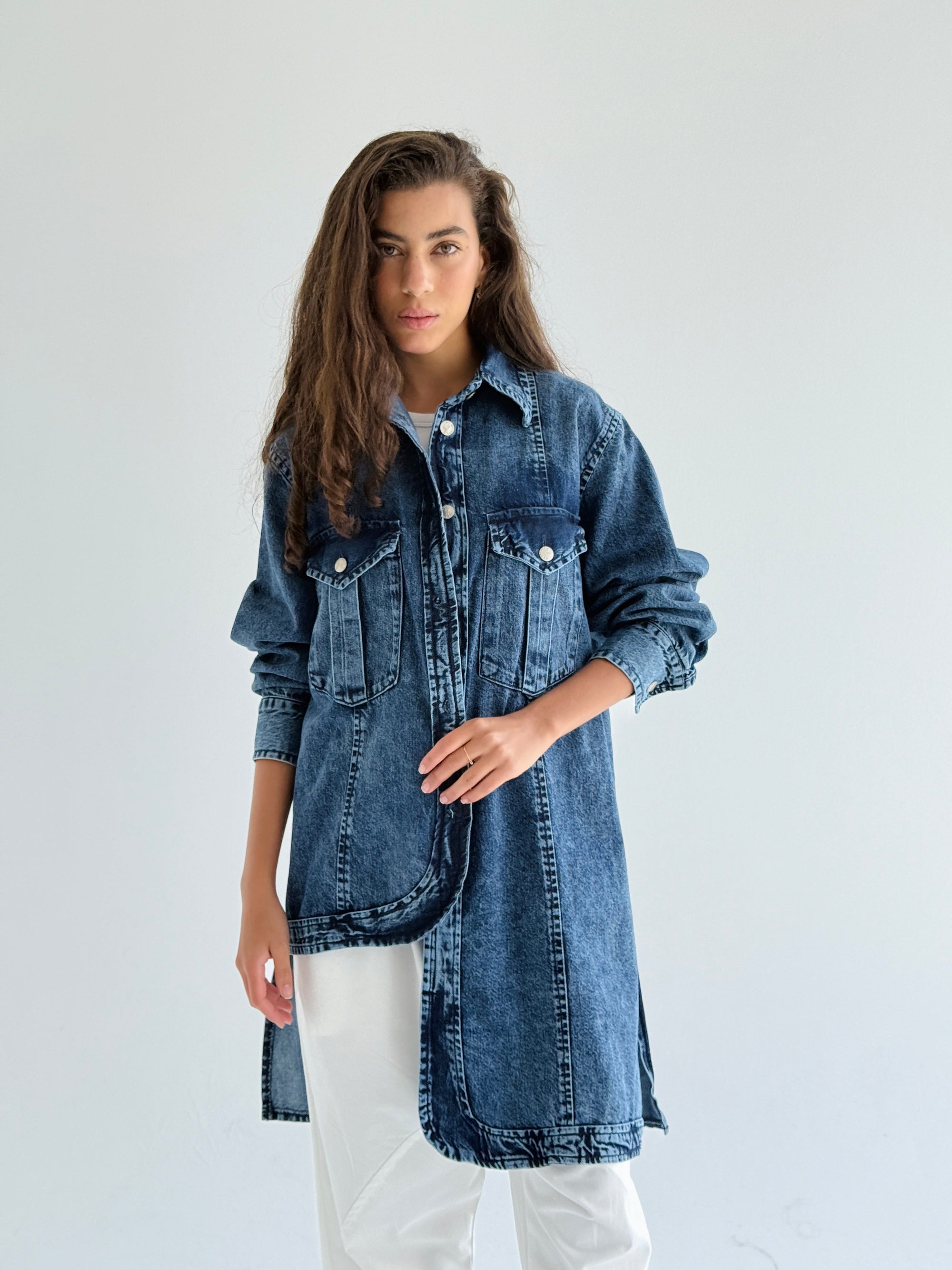 Asymmetrical Denim Shirt