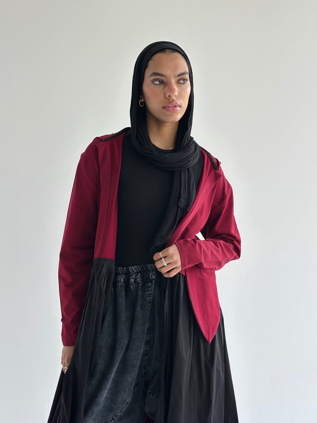 Burgundy X Black Groovy Cardigan