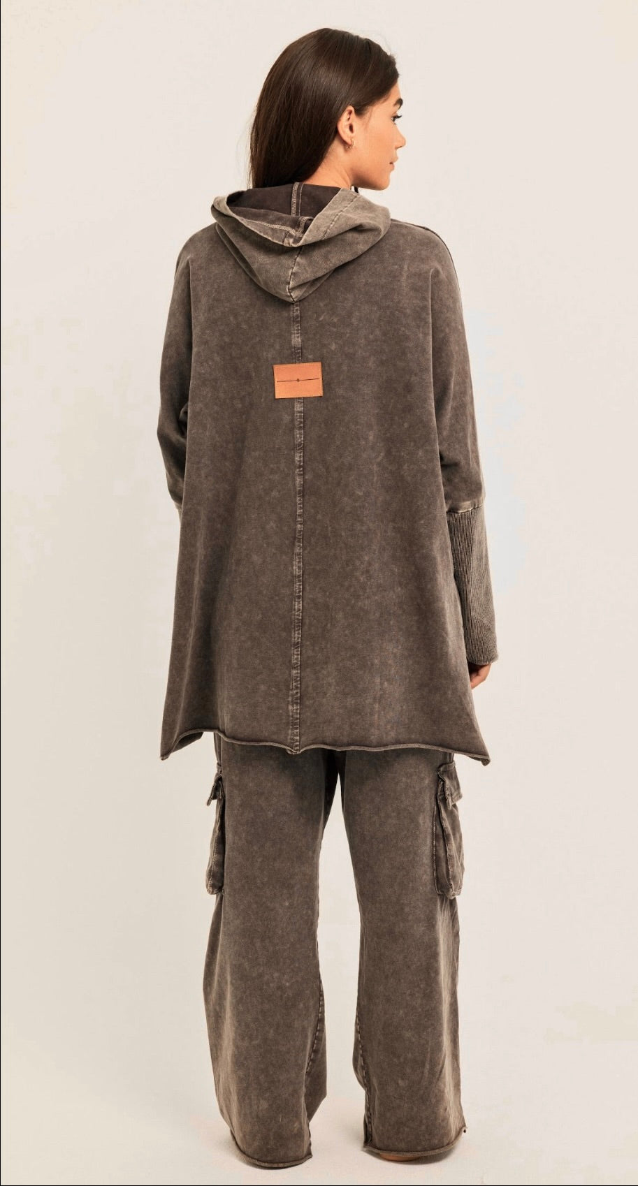 brown Cargo Washed Set