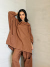 Brown Collar Linen Set