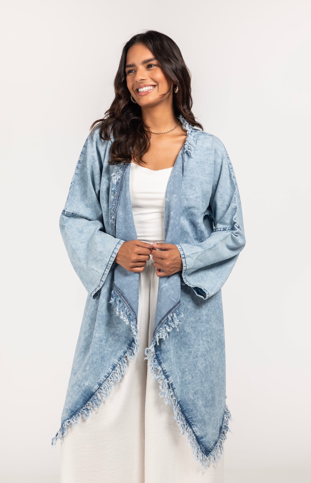 Light Blue Denim Kimono