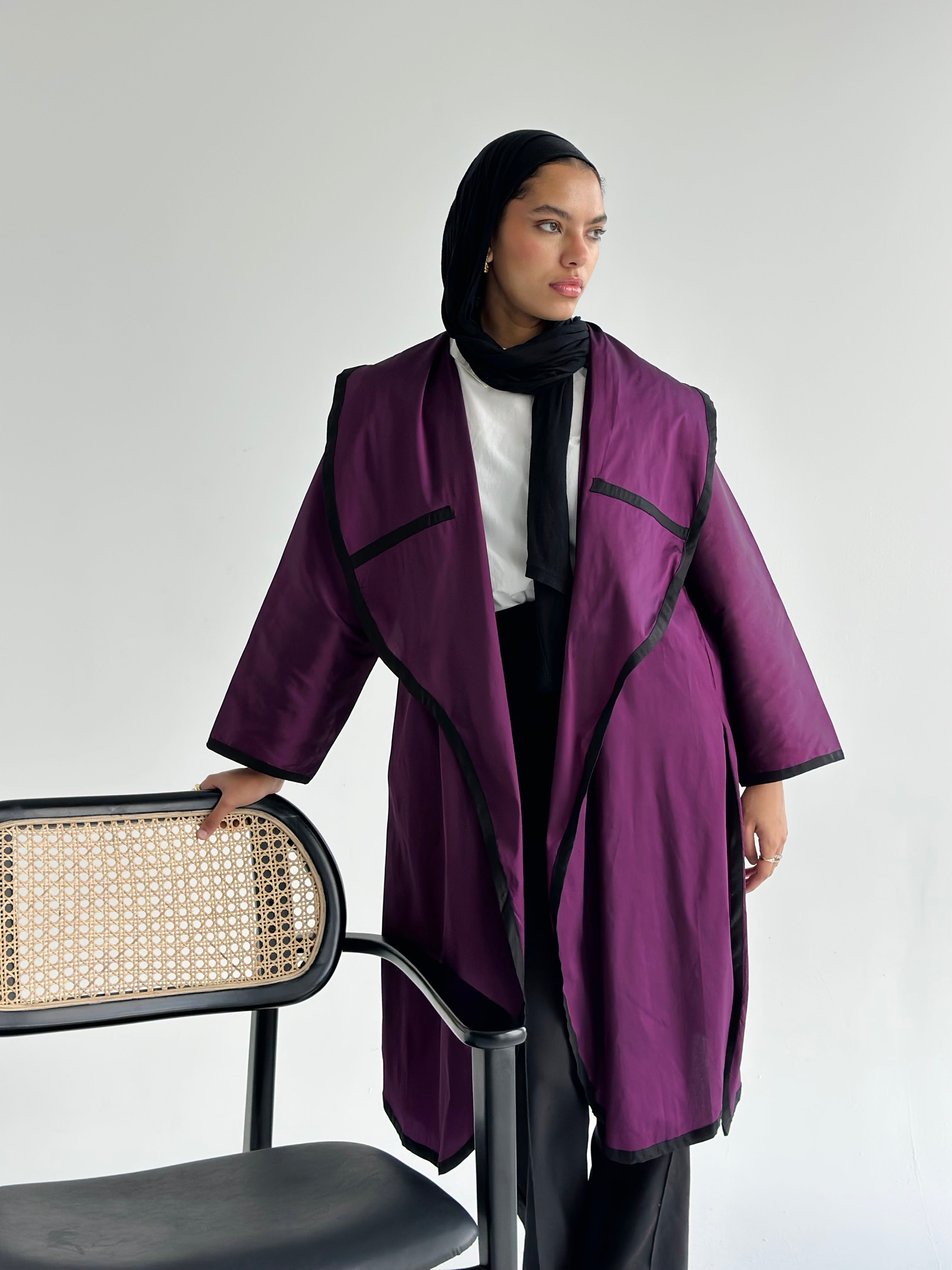 Deep Purple Lined Kaftan