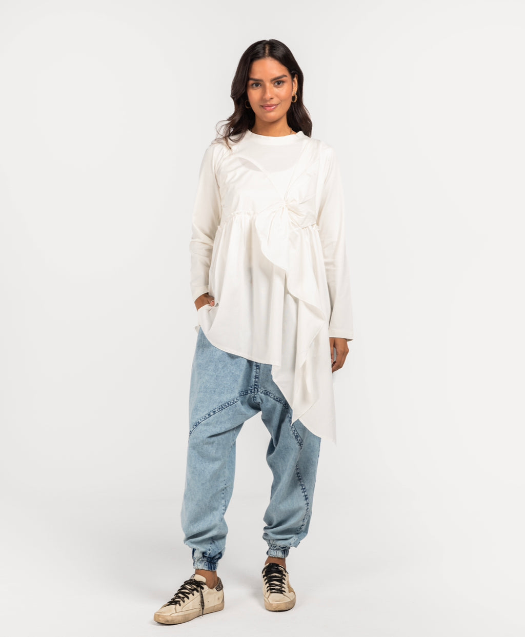 Offwhite Cotton x Offwhite Poplin Layered Top