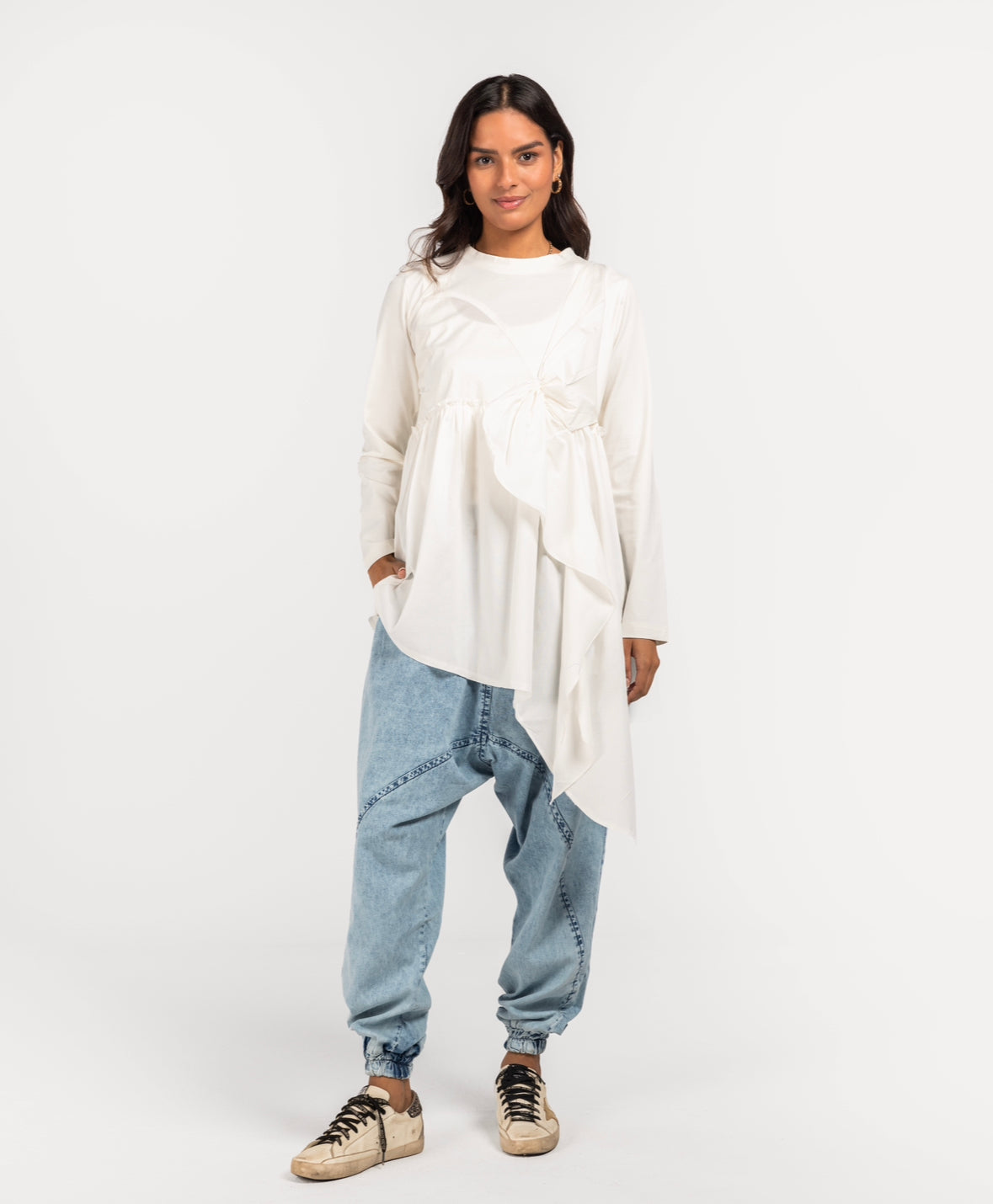 Offwhite Cotton x Offwhite Poplin Layered Top