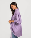 Lilac Drawstring Poplin Shirt