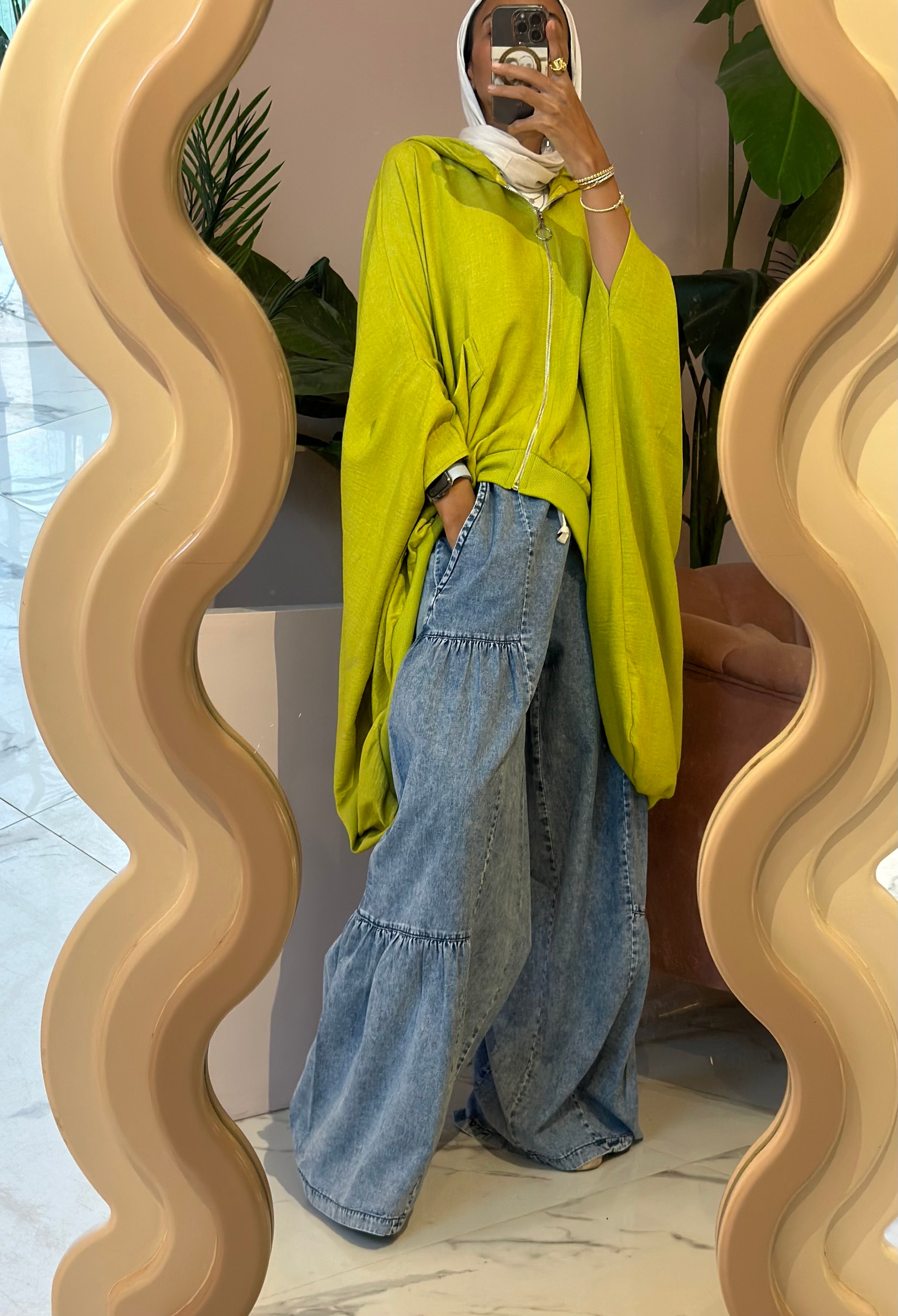 Lime Ribbed Linen Shirt