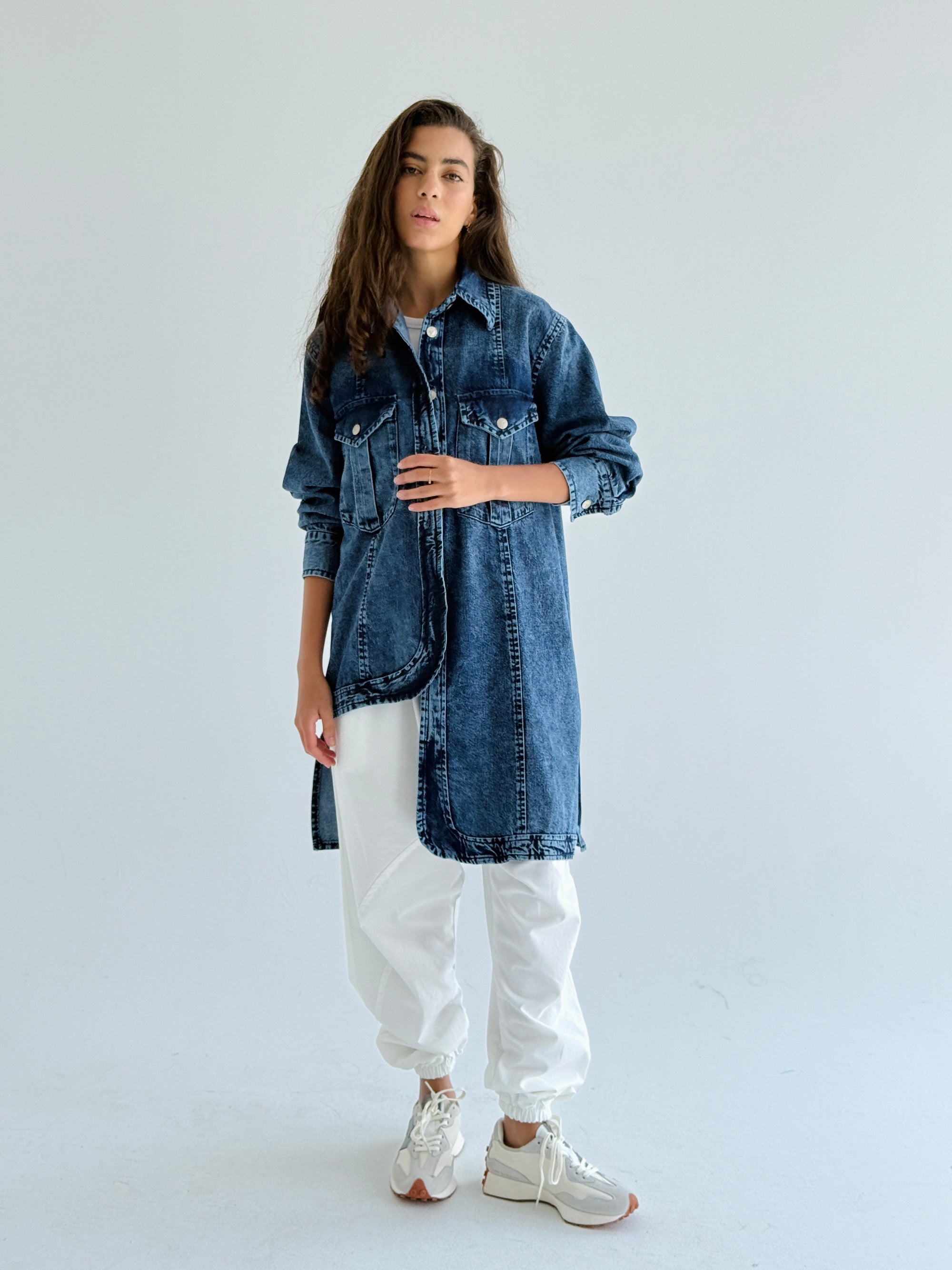 Asymmetrical Denim Shirt