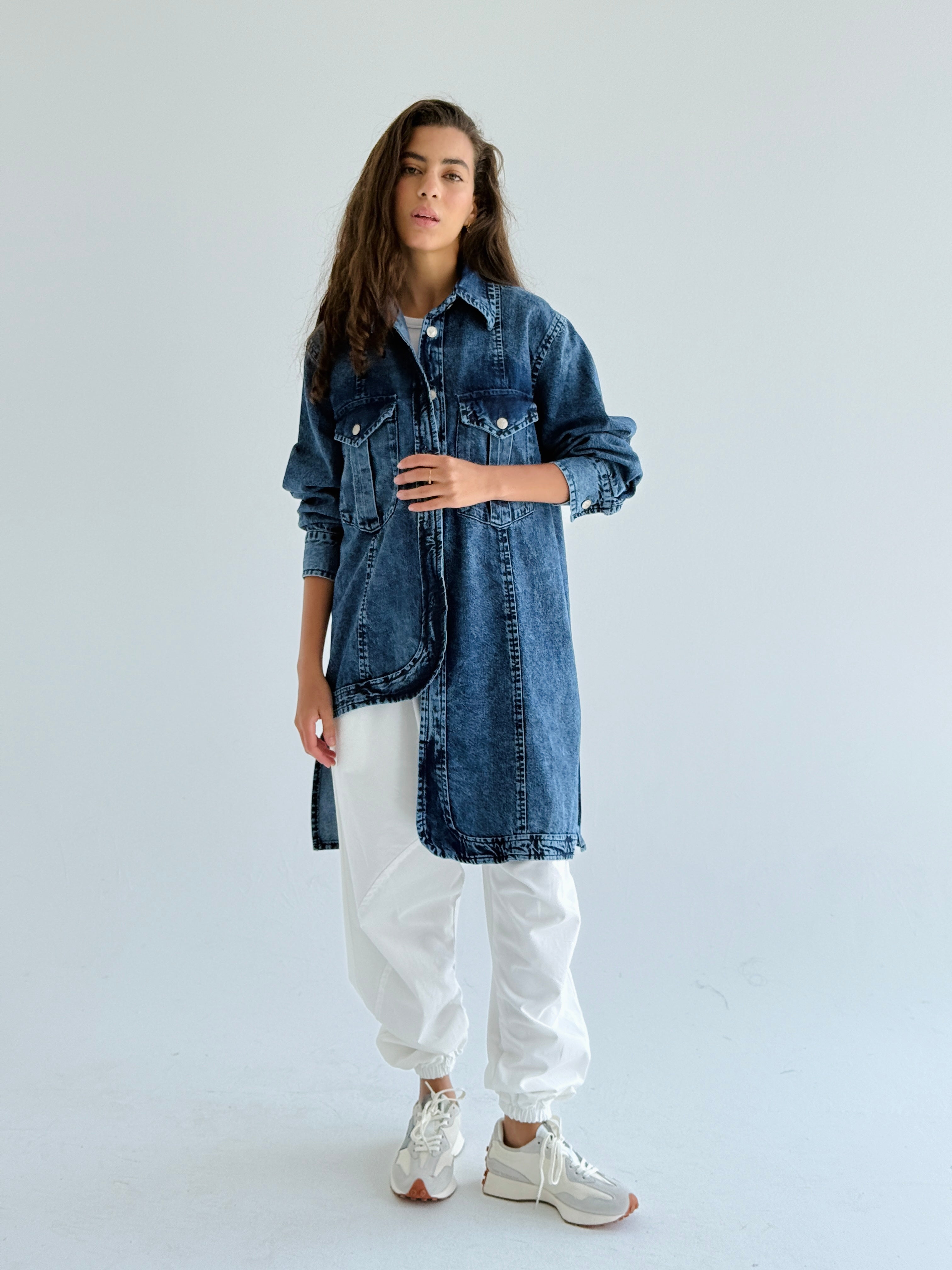 Asymmetrical Denim Shirt
