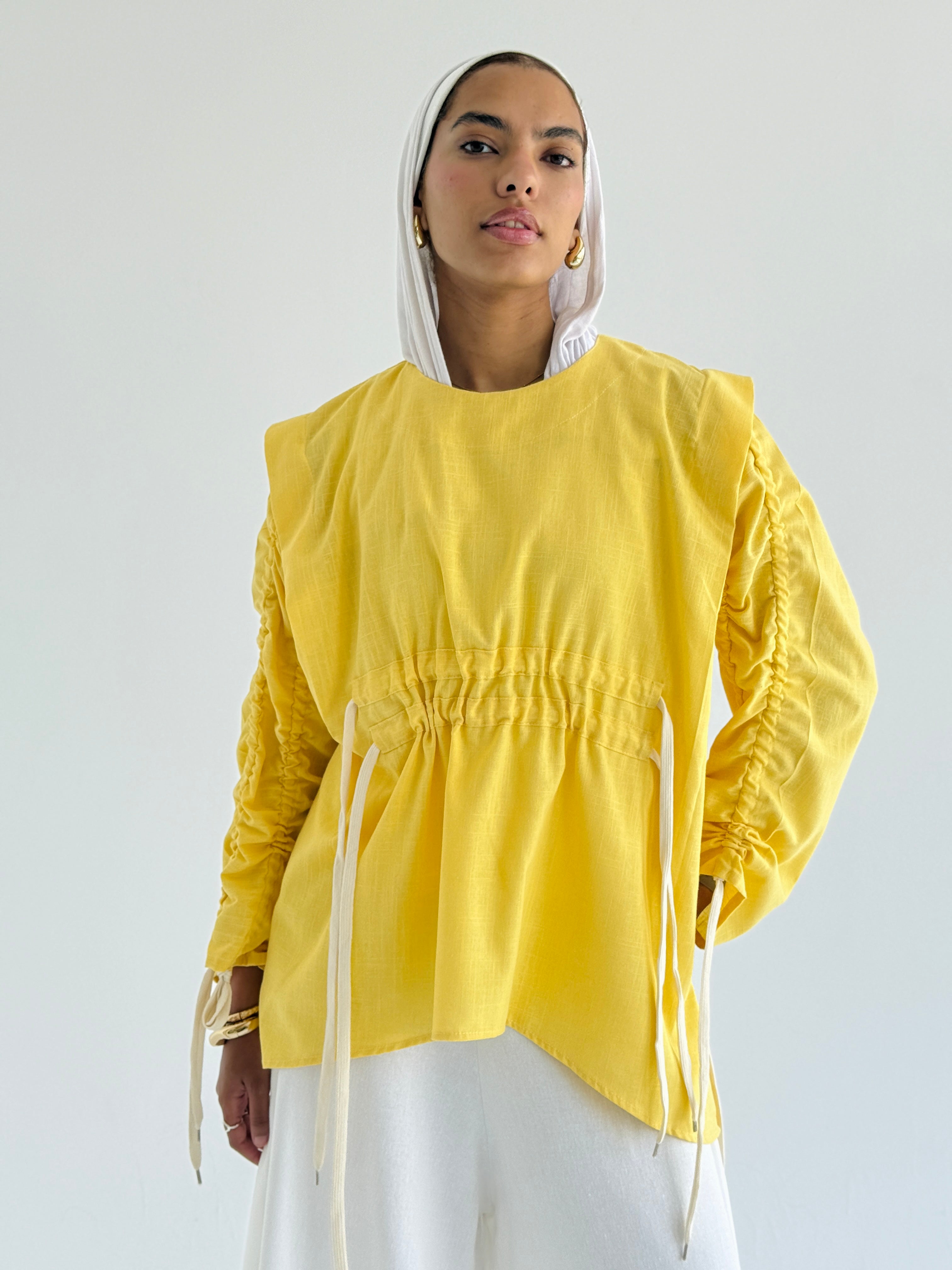 Yellow Double Drawstring Top