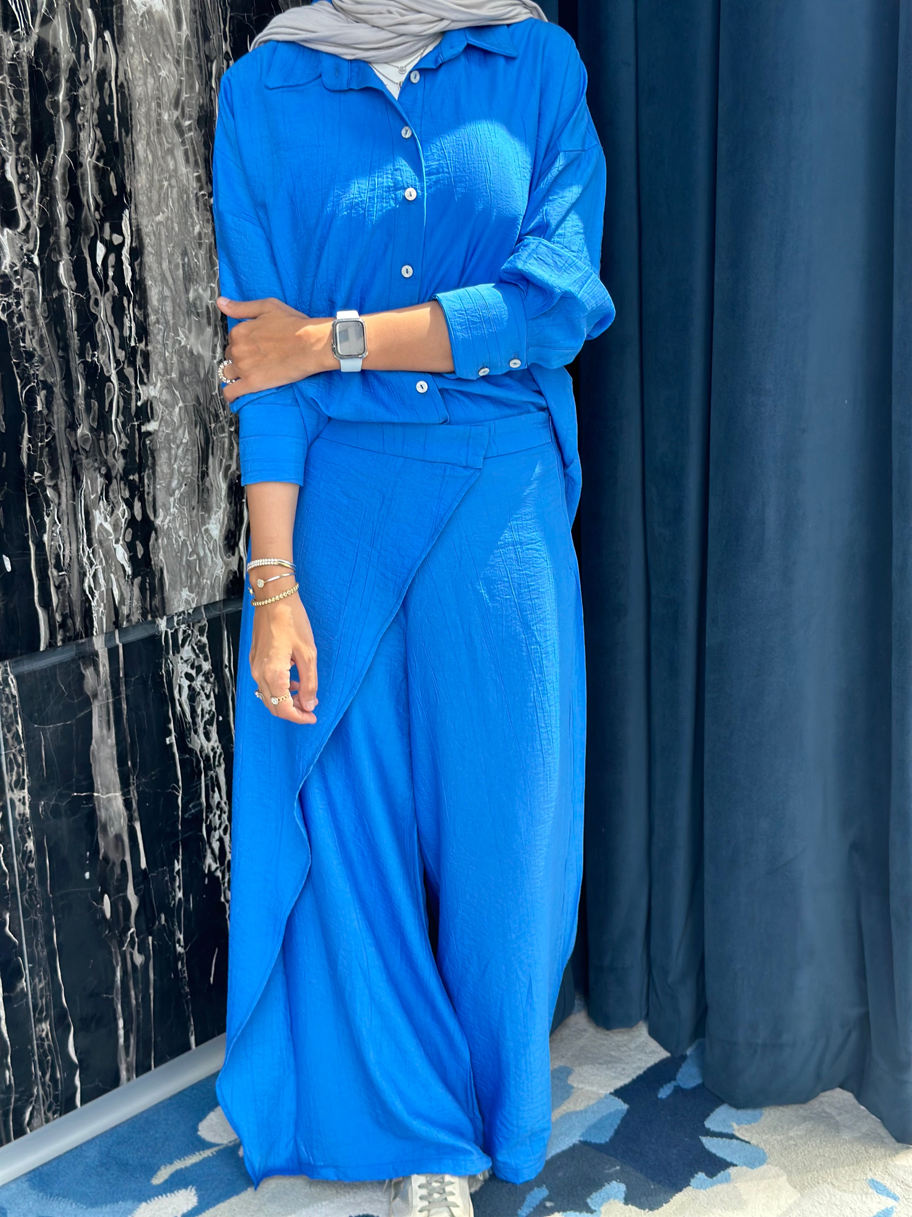 Blue Crinkled Set