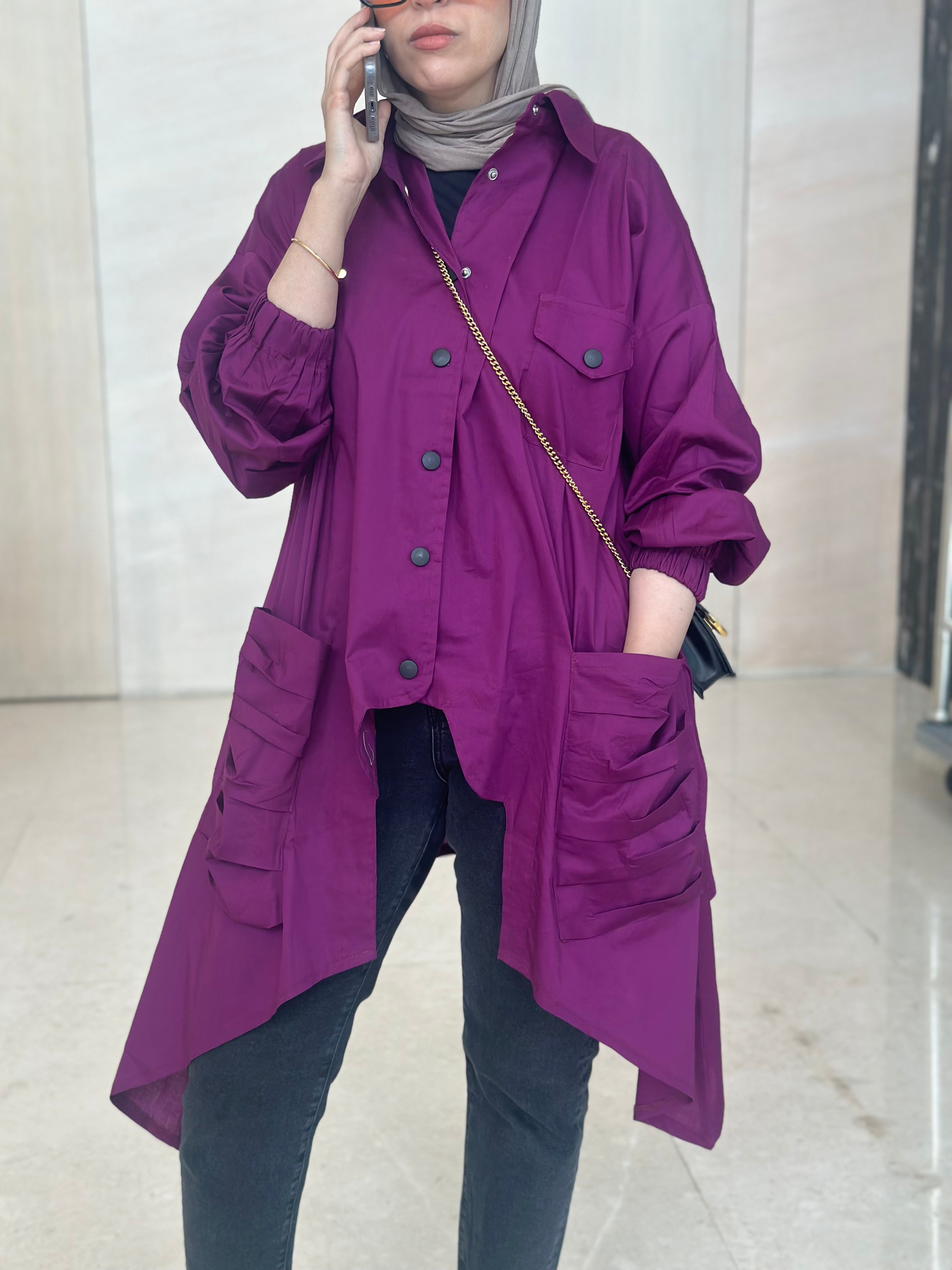 Purple Big Pockets Shirt