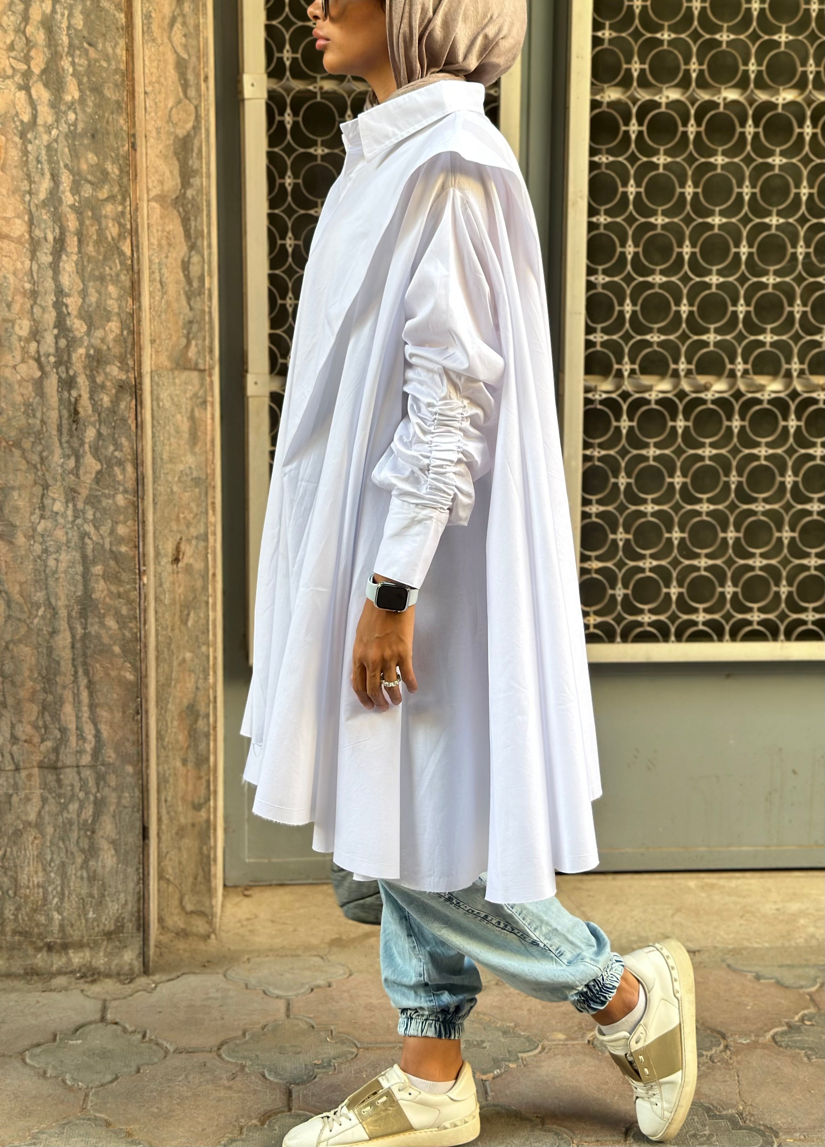 White extra fabric shirt