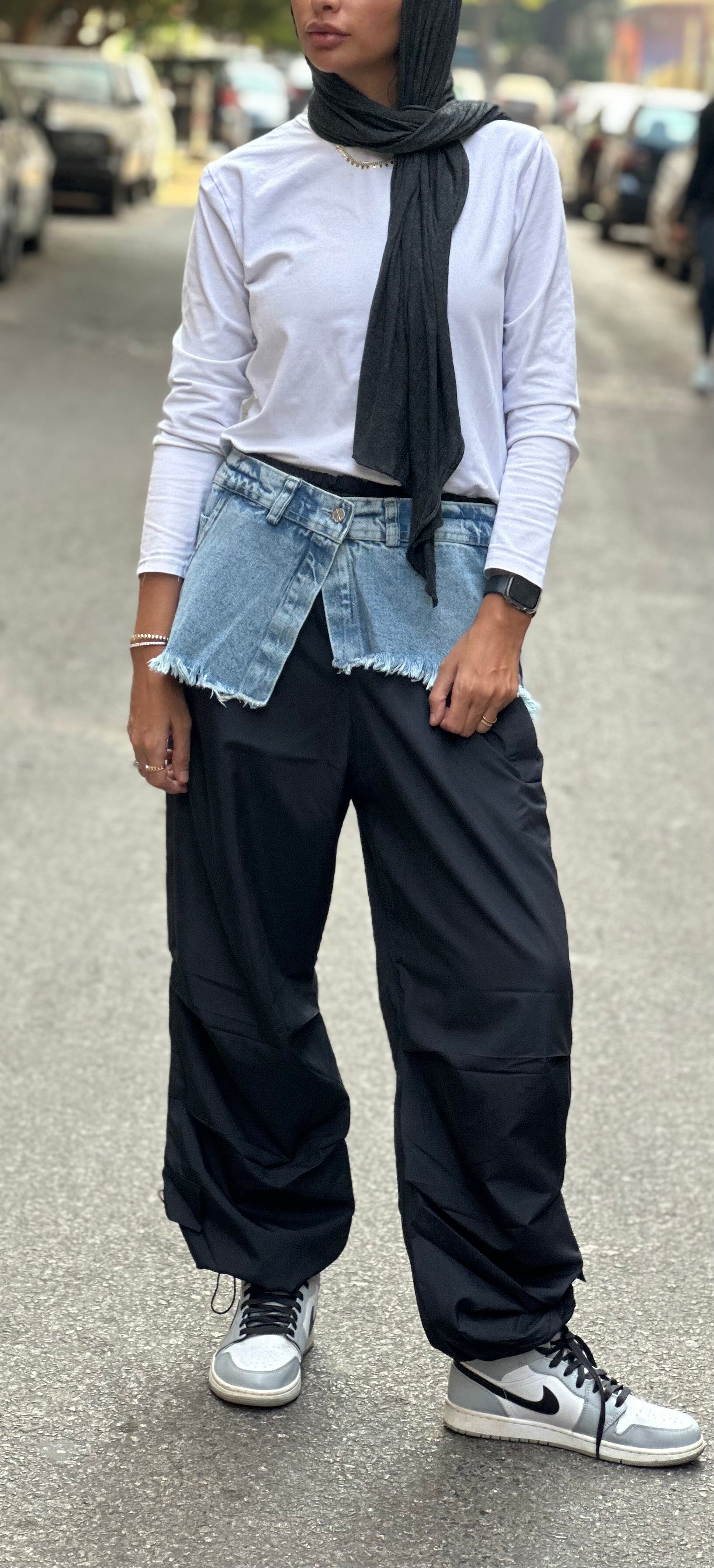 Black Waterproof x Denim Pants