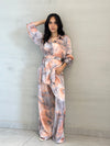 Coral Hues Satin Set