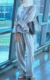 Grey High Low Linen Set