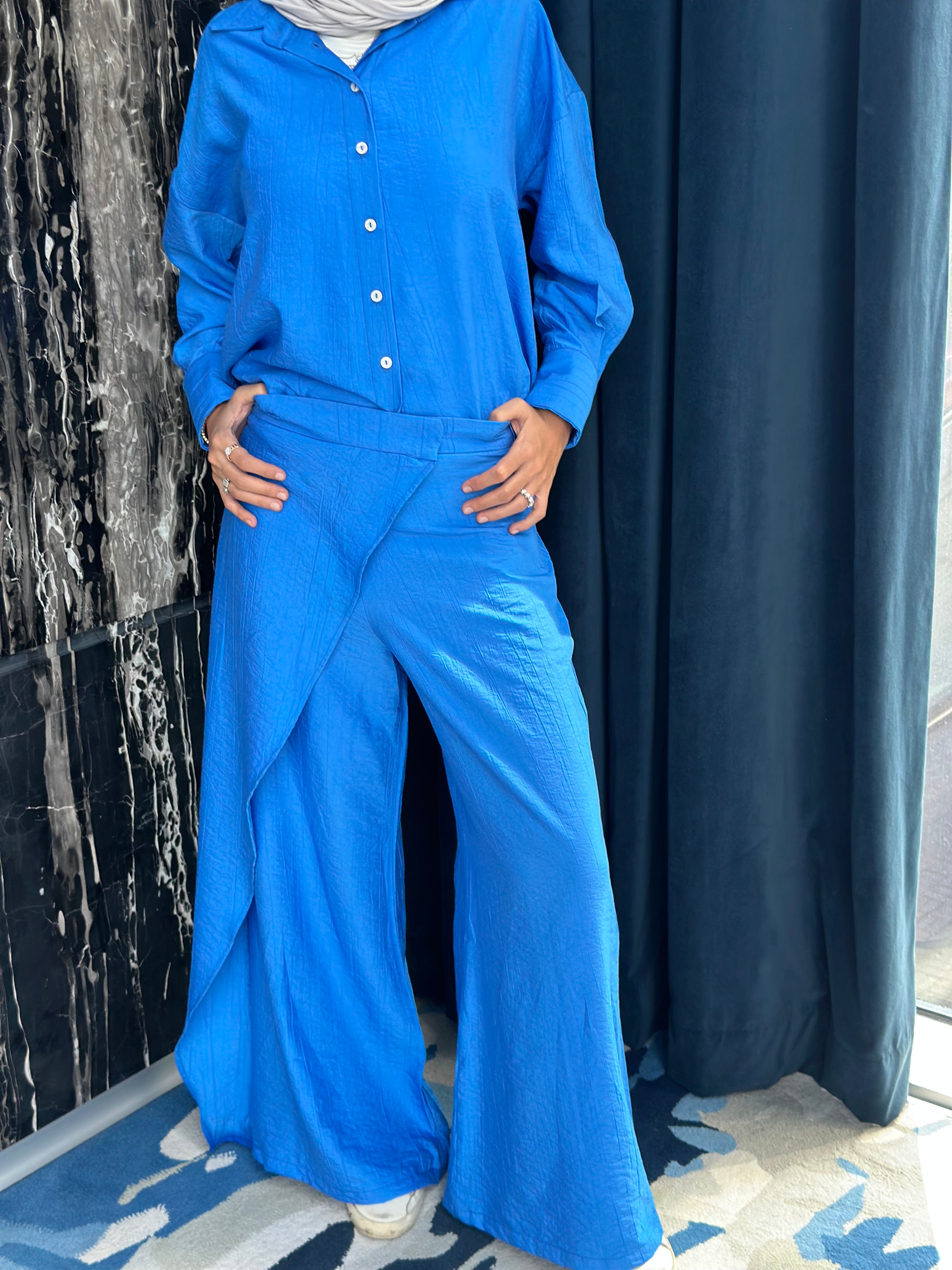 Blue Crinkled Set