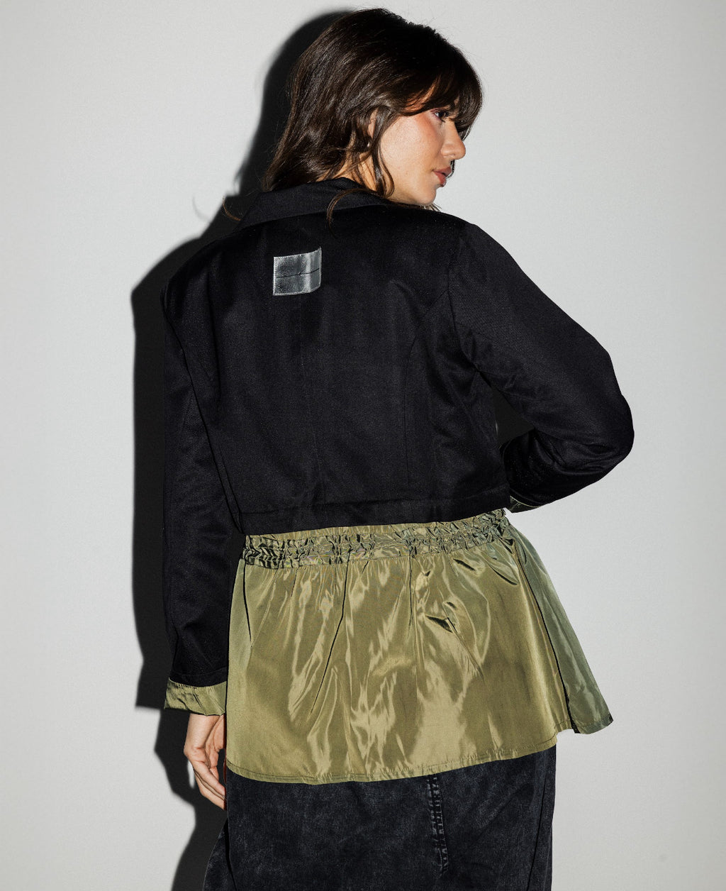 olive x black  Not So Cropped Jacket