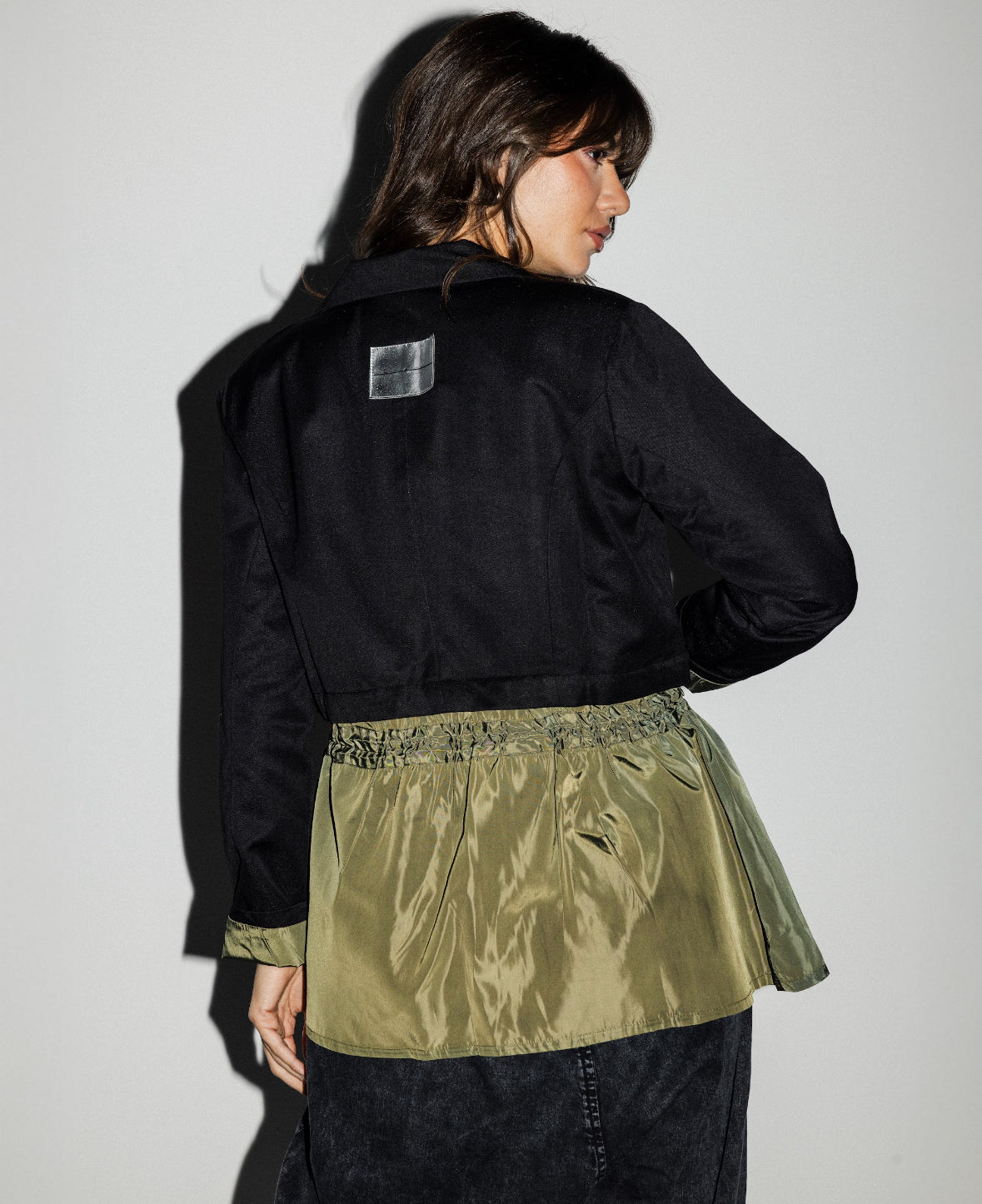 olive x black  Not So Cropped Jacket