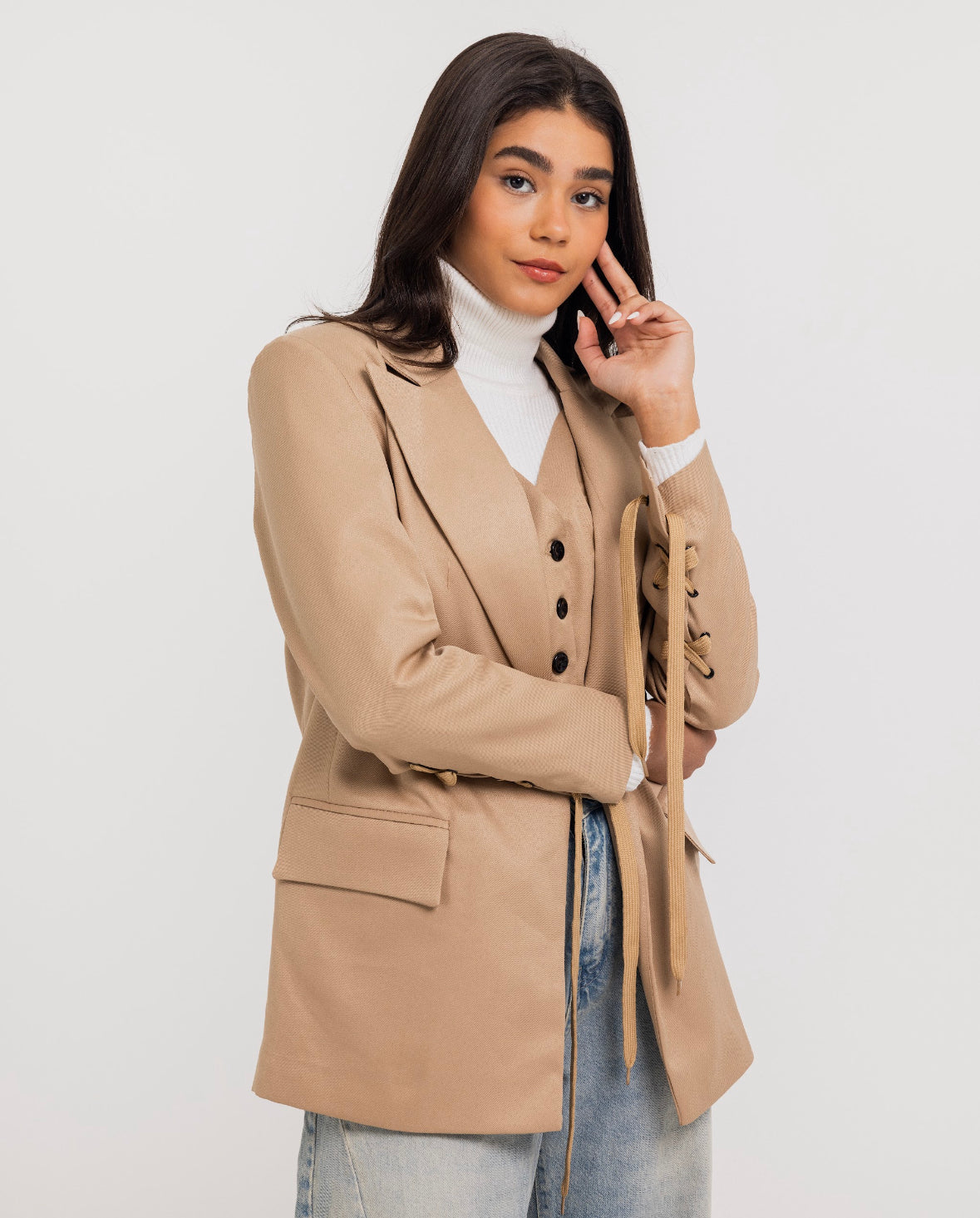 Beige Double Blazer