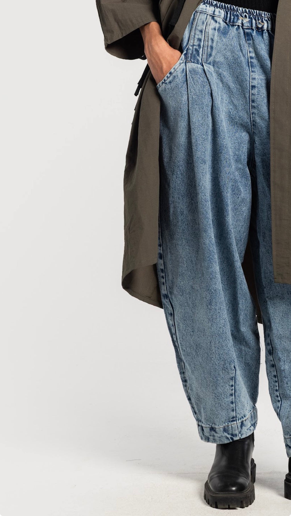 Blue Slouchy Everyday Denim Pants