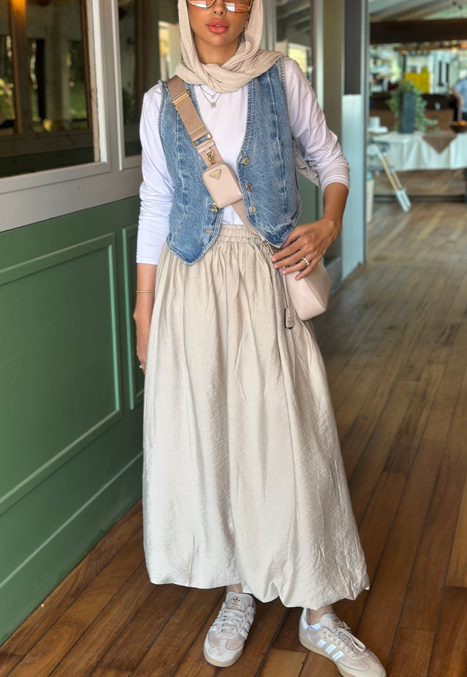Beige Balloon Skirt
