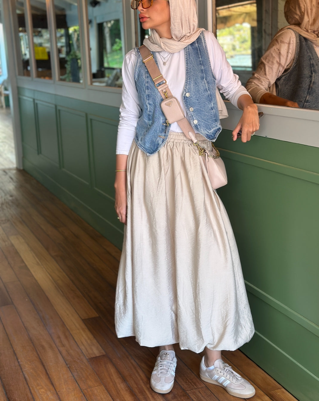 Beige Balloon Skirt