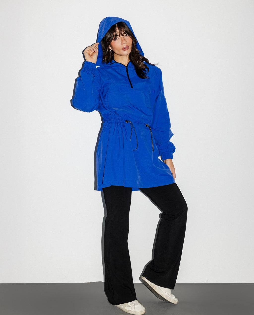 Blue Windbreaker Top