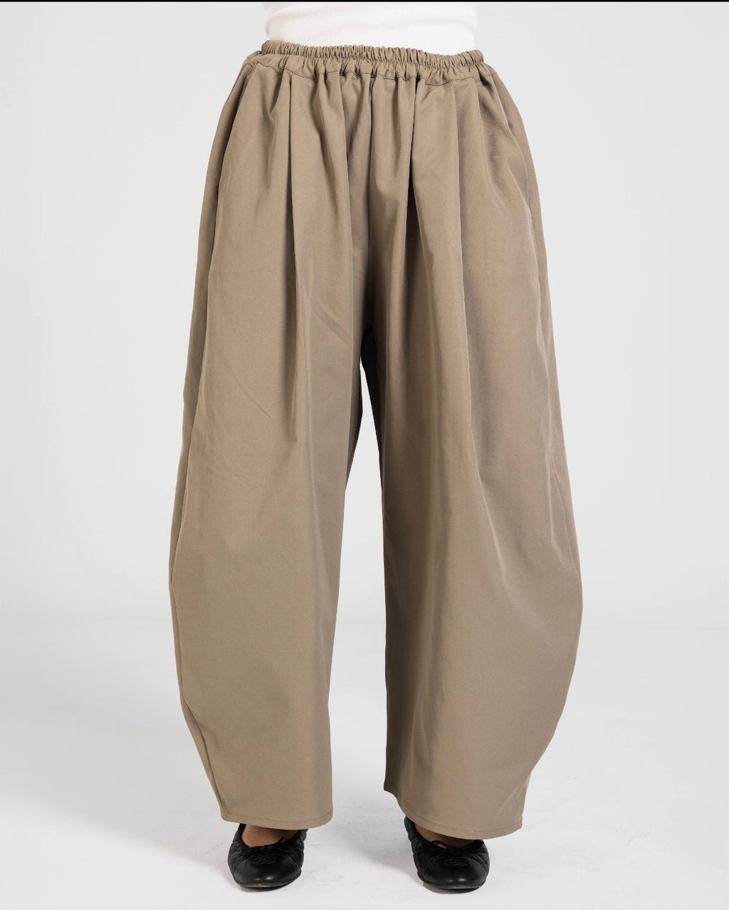 Beige Barrel Pants