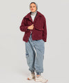 Short Burgundy Poodle Jacket