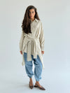 Beige Double Wrap Shirt