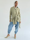 Olive Double Wrap Shirt
