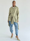 Olive Double Wrap Shirt
