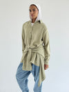 Olive Double Wrap Shirt