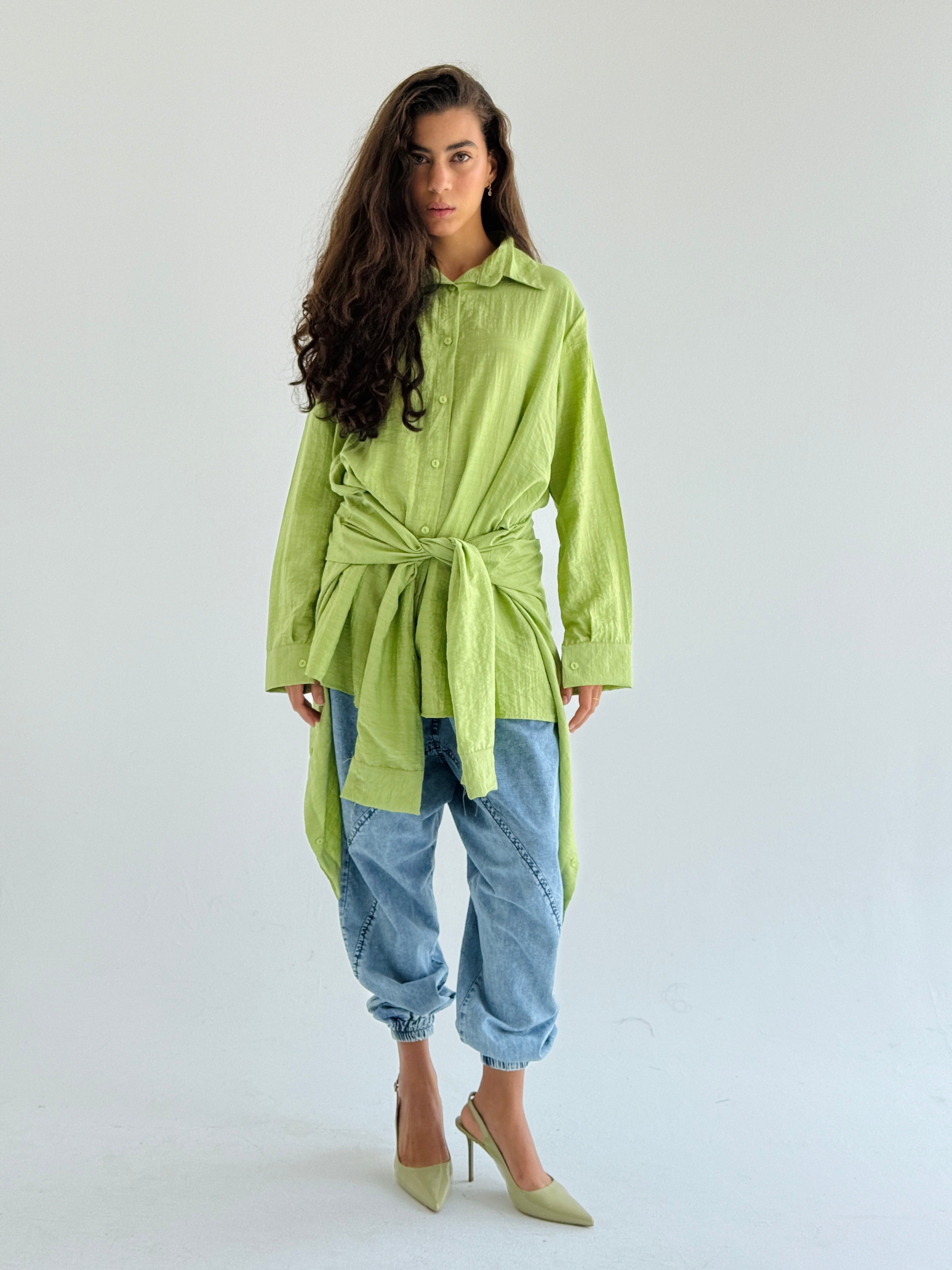 Lime Double Wrap Shirt