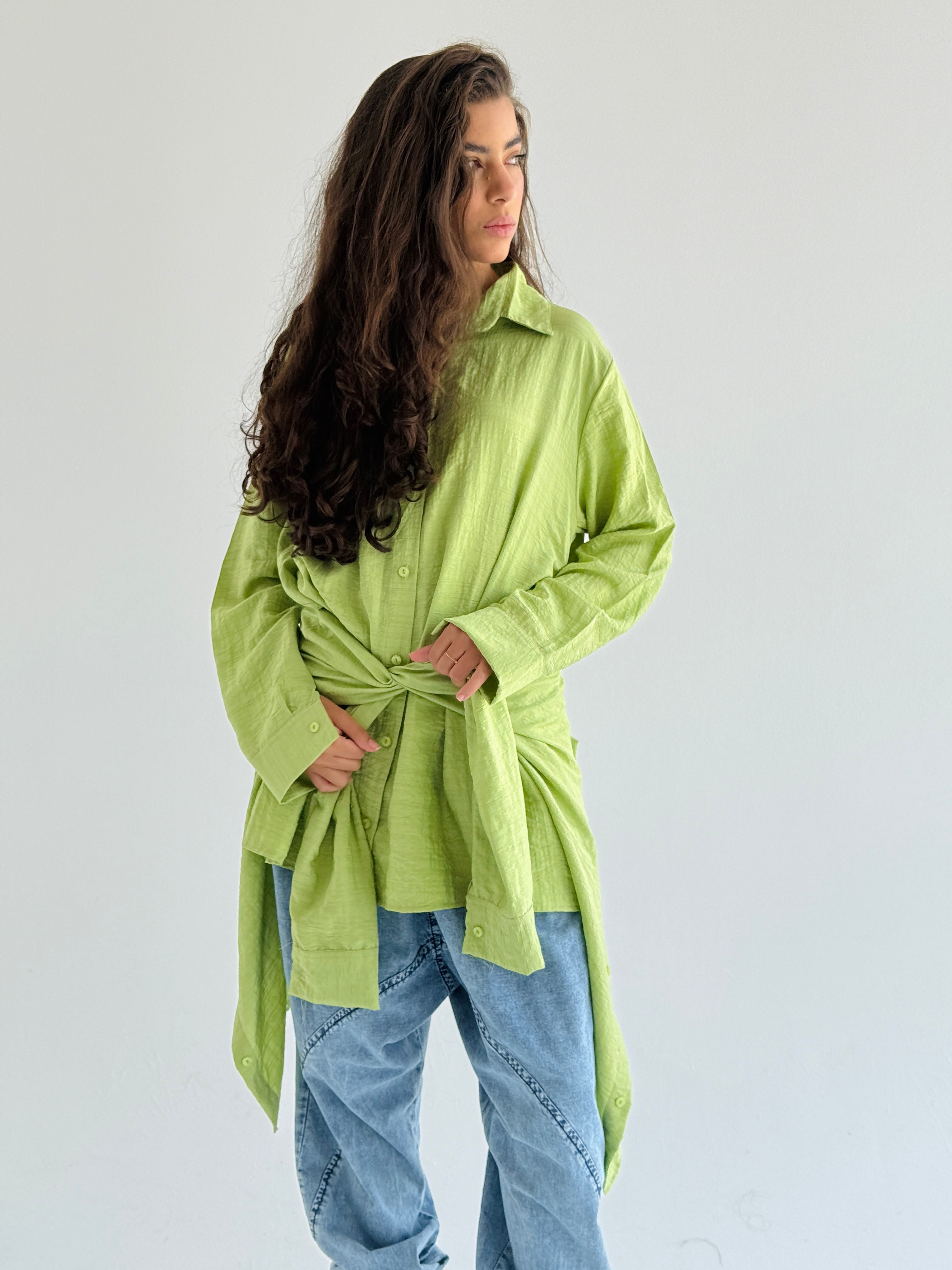 Lime Double Wrap Shirt