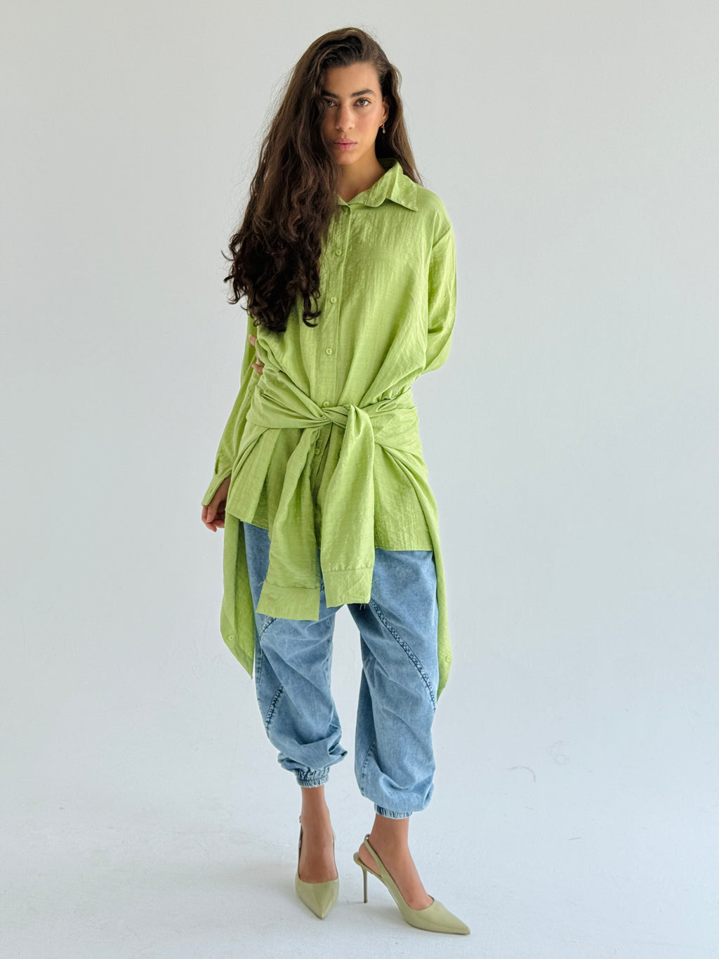 Lime Double Wrap Shirt