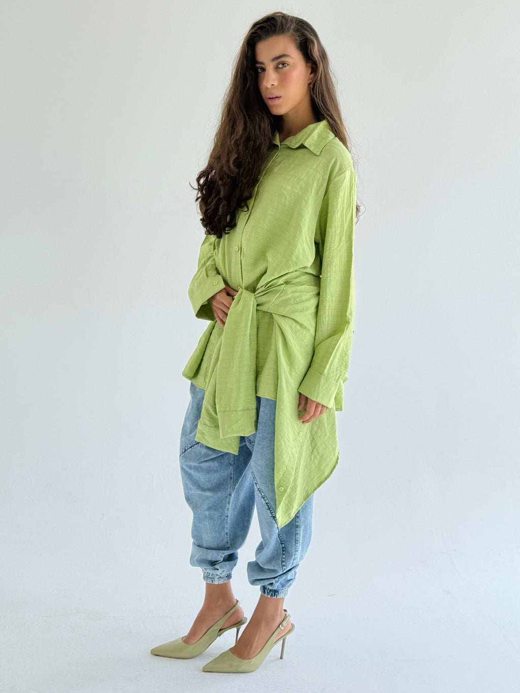 Lime Double Wrap Shirt
