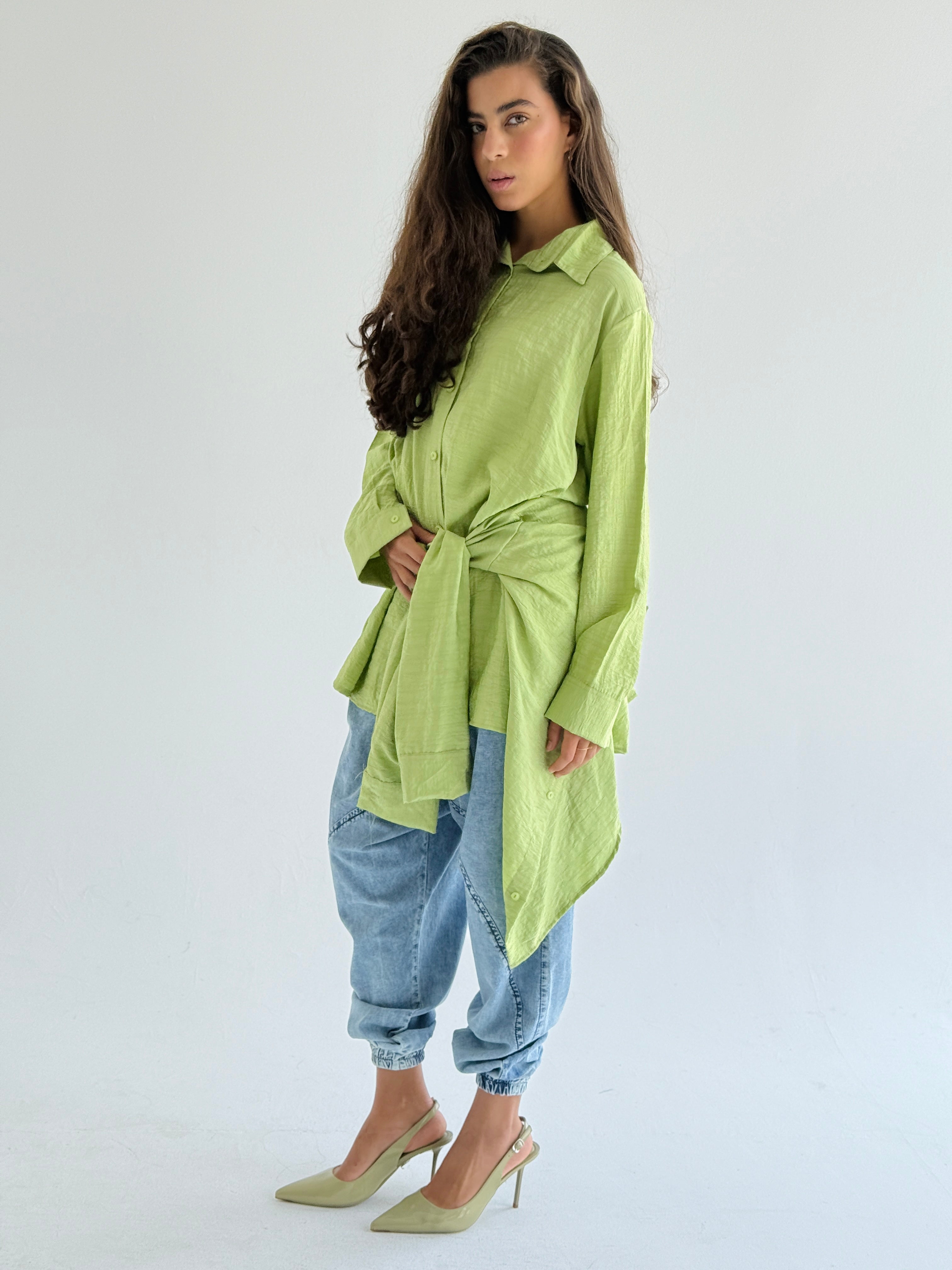 Lime Double Wrap Shirt